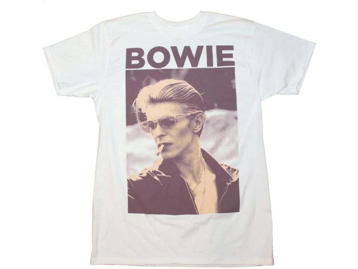 T-Shirt DAVID BOWIE Smoking L Branca