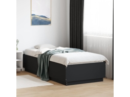 Estrutura De Cama 90x200 Cm Derivados De Madeira Preto