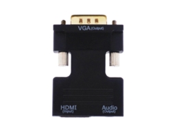 Adaptador Hdmi Fêmea Para Vga Macho + Adaptador De Áudio Compatível Com Saída De Sinal 1080p