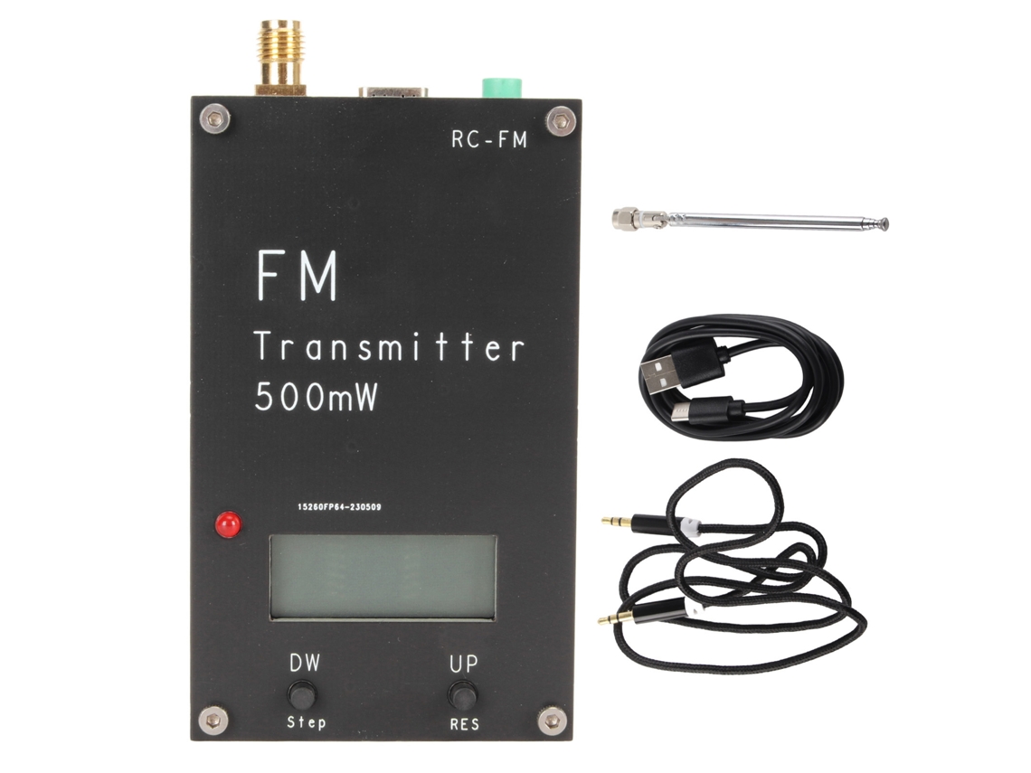 Aetheria transmissor Fm Estéreo 500mw 2000m Lcd 88 108mhz com Porta Usb Type C