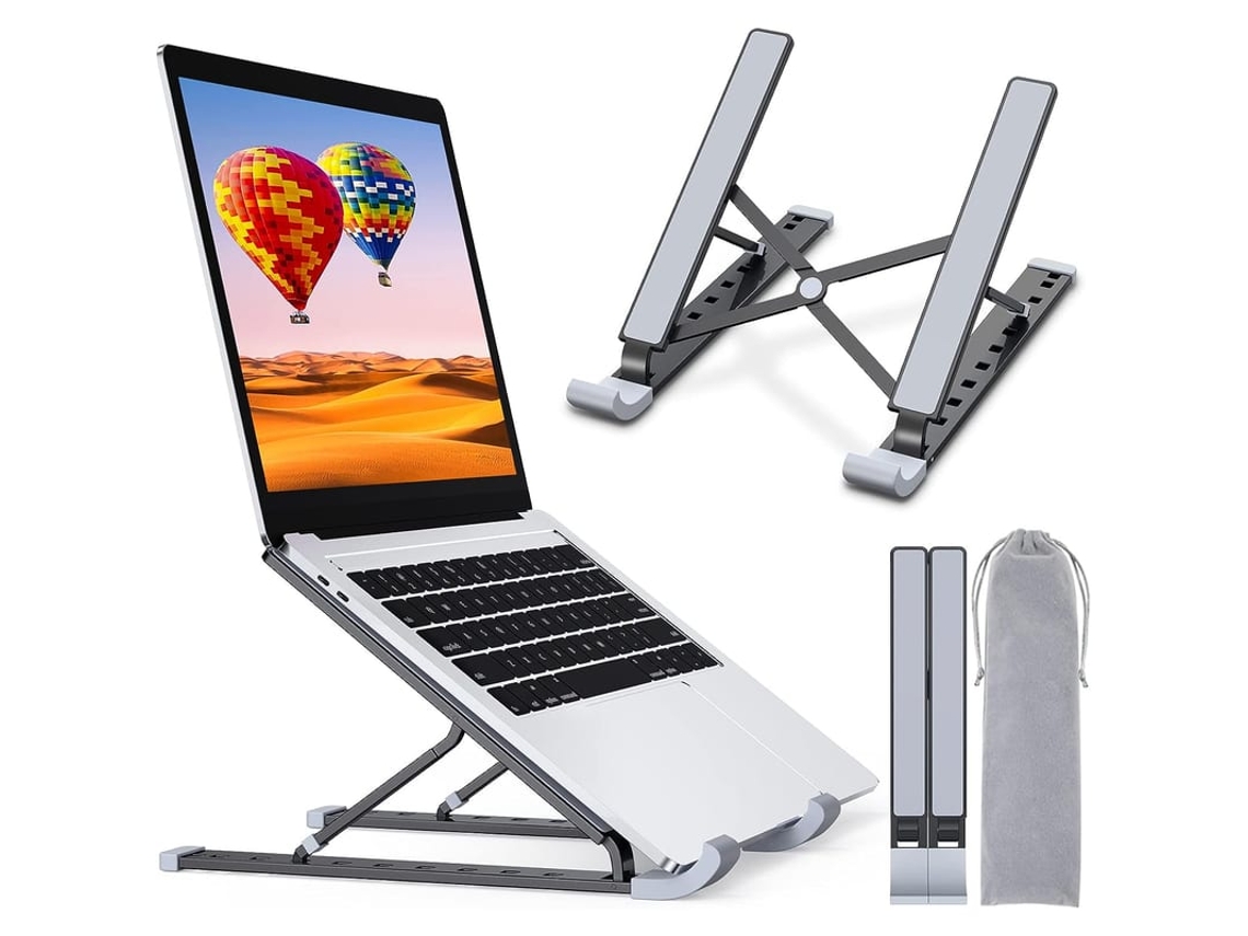 2026-soporte Para Notebook Linjou, Elevador Ajustável Ergonômico Dobrável, Compatível Com 10-15,6 Polegadas (preto)