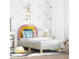 Vidaxl Estrutura De Cama Para Criança Com Cabeceira Creme 70 X 140 Cm