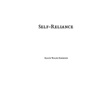 Livro Self-reliance De Ralph Waldo Emerson (inglês)