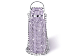 2026 botella Térmica de Acero Inoxidable Con Strass Linjou Color Lila Claro 500 Ml