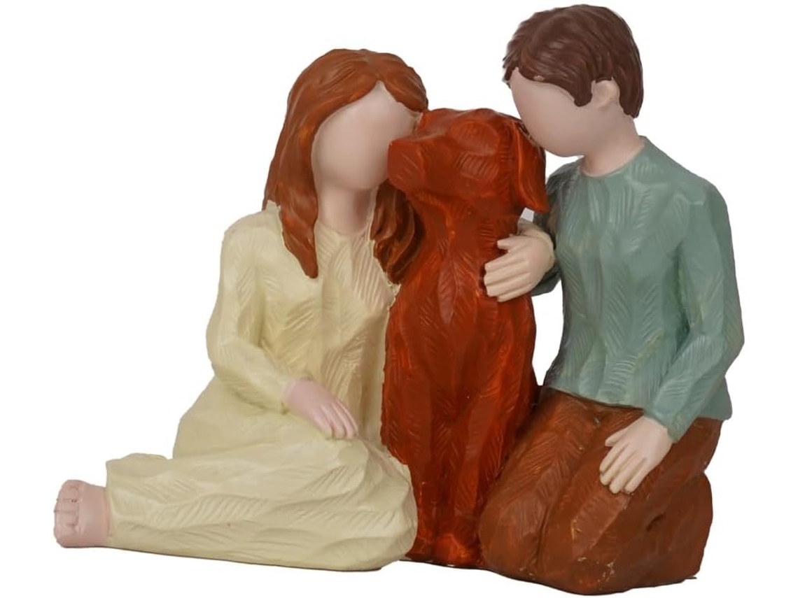Estatueta De Resina Representando Um Casal De Pais, Filho E Filha Decoração Para Casa, Escritório