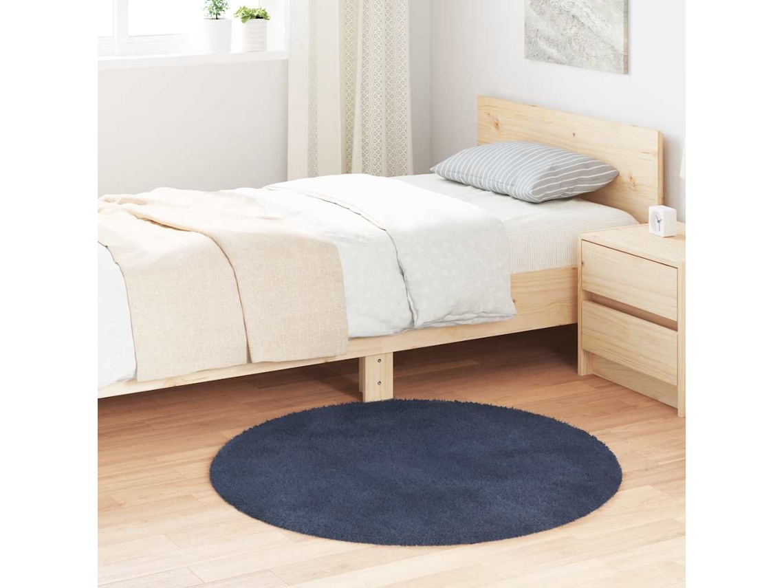 Vidaxl Tapete Shaggy De Pelo Alto Navarra 100x100 Cm Azul-marinho