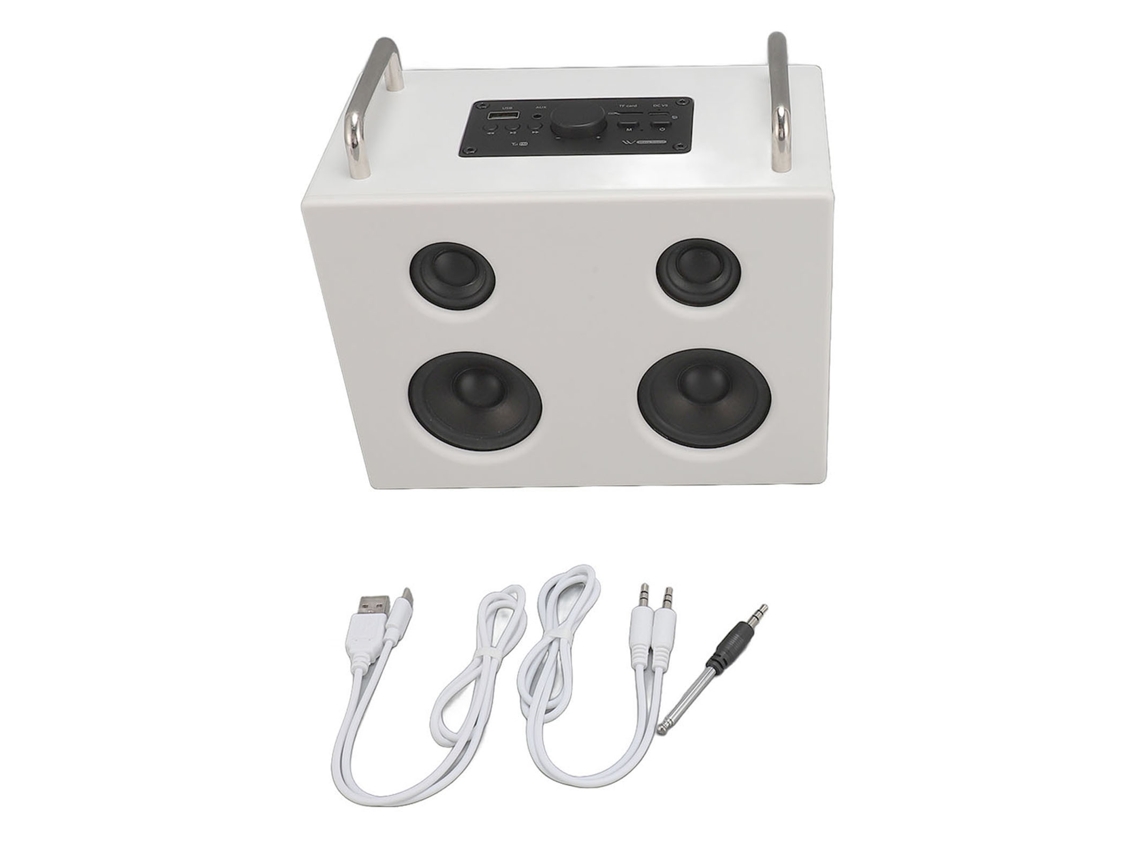 Alto Falante Bluetooth Sem Fio Portátil Hifi Estéreo Som Desktop Multimídia De Madeira Com Adesivos