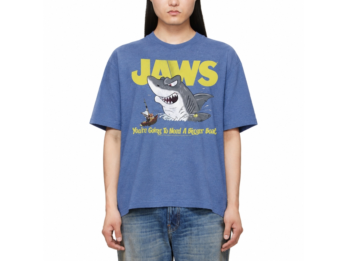 Rockinstone Jaws Movie Cartoon Jaws Movie Heather Royal Adult T-shirt Size:xl