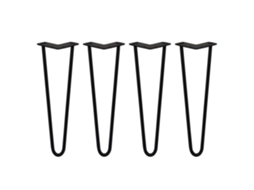 Pernas Skiski 4 Pernas de Mesa em Gancho de Cabelo 40 6 Cm 2 Hastes de Aço Pretas Espessura 12 Mm