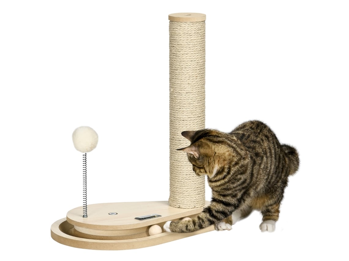 Arranhador para Gatos Aglomerado de Madeira e Juta cor Cor de carvalho 35x23x40 cm PAWHUT