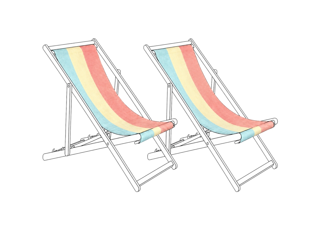 Conjunto De 2 Lonas De Substituição Para Espreguiçadeira Beliani Anzio/avellino De Poliéster Multicolor 44x113x1
