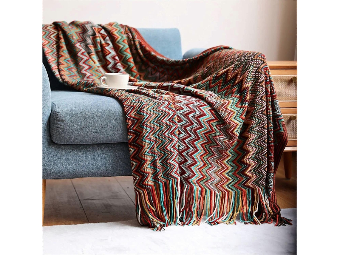 Rebe manta de Luxo Grande de Estilo Bohemio com Padrões Mandala Índia, 130x200cm, Suave e Resistente À Lavagem