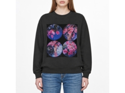 Rockinstone Roses, Moon Black Classic Sweatshirt Unique Designer Style