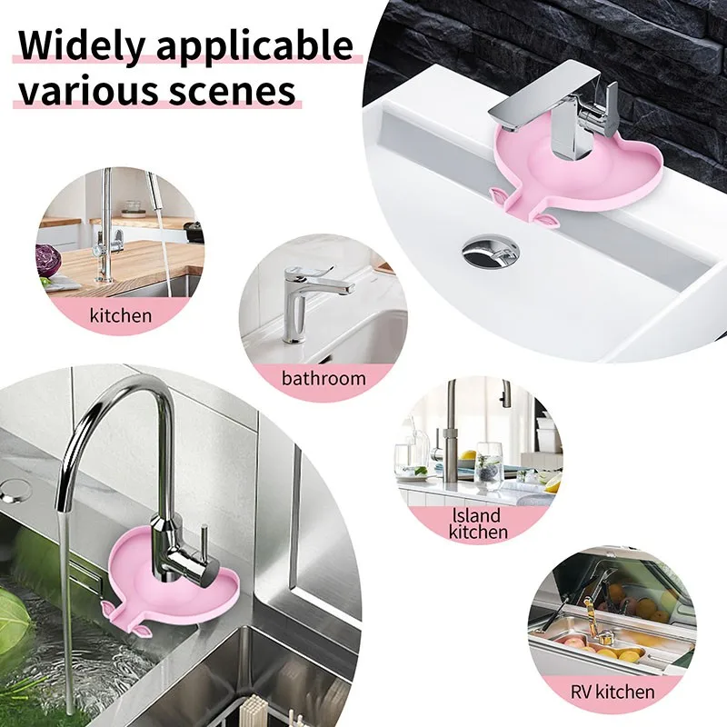 Tapete De Silicone Para Torneira Cozinha Com Estampa Flores, Protetor Contra Respingos, Escorredor, Vermelho, 12, 5 X 11 1, 5 Cm