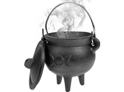 Caldeirão De Ferro Fundido Com Tampa E Alça, Decorativo Para O Halloween, Queimador De Incenso, Pote Para Lua