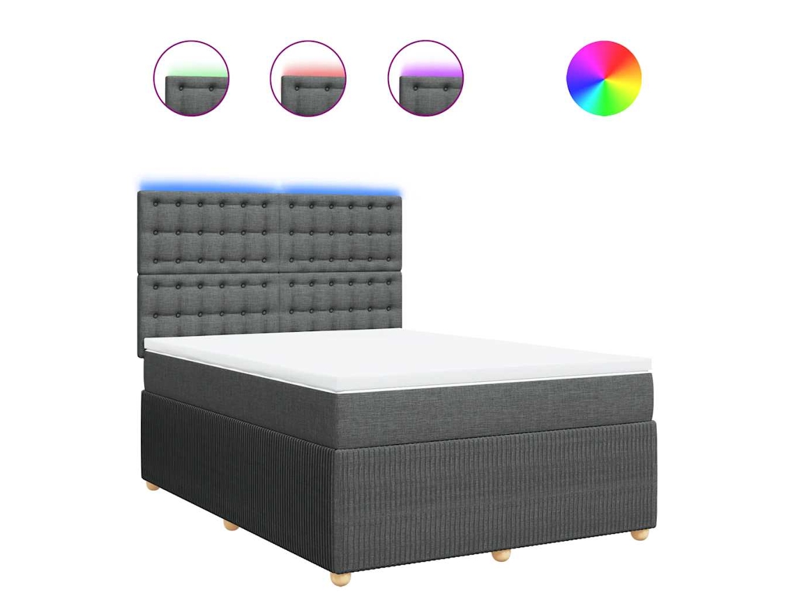 Box Spring Bed, Box Spring Beds Vidaxl Cinzeto Tecido (140 X 200 Cm)