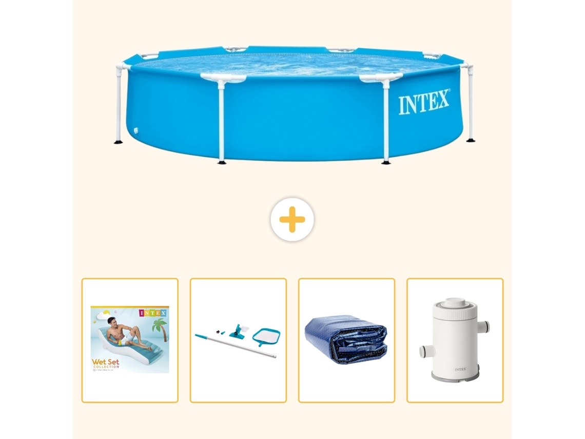 Intex Piscina Com Estrutura Redonda - 244x51 Cm - 5-peças S96