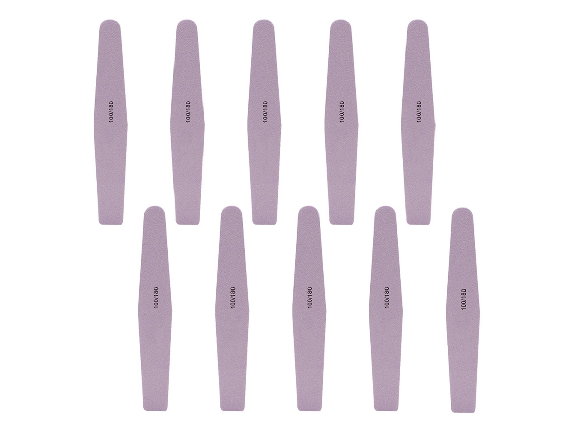10pcs/set Ferramenta De Manicure Pedicure Lixa De Unha Buffer Polidor De Unha Roxo