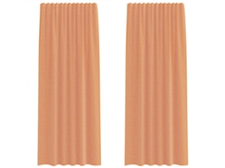 Cortinas de Voile com Bolsos para Varão 2 Pcs Terracota MAISON EXCLUSIVE