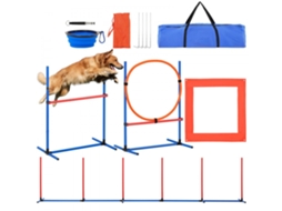 Kit de Treinamento de Agilidade para Cães com Obstáculos Ajustáveis e Acessórios Portáteis
