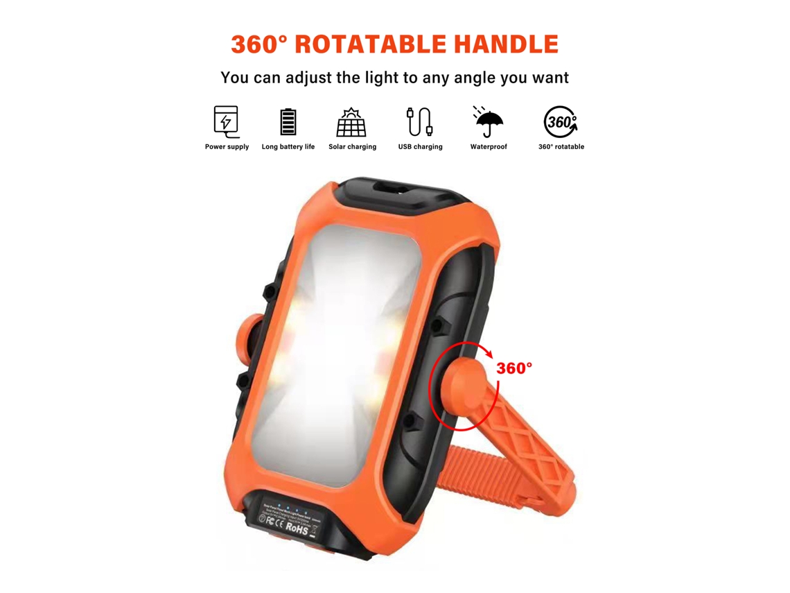 Luz De Acampamento Externa Solar E Usb À Prova D'água
