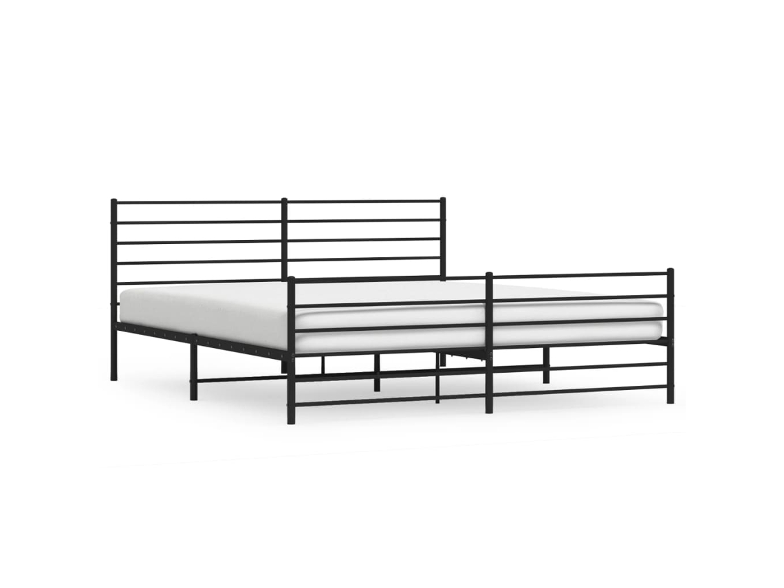 Bed Frame, Bed Frames Vidaxl Preto Aço (193 X 203 Cm)