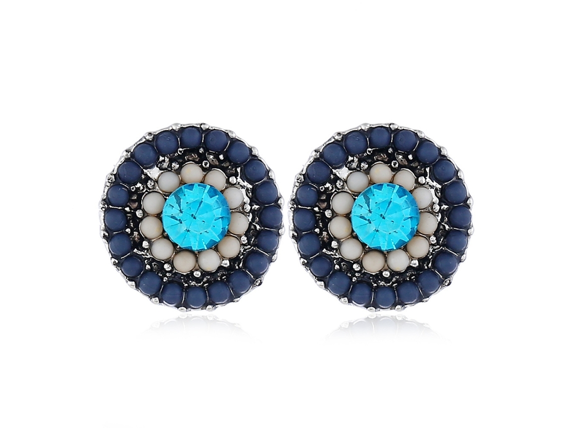 Brincos De Orelha Redondos Com Cristais Estilo Feminino