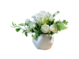 Laxiscreed Planta Artificial Com Vaso Branco Para Decoração De Interiores E Presentes, 16x1cm