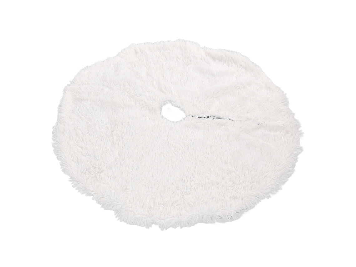 Saia para Árvore de Natal Branca de Pelúcia Luxuosa Ecológica Densa Decorativa de Natal