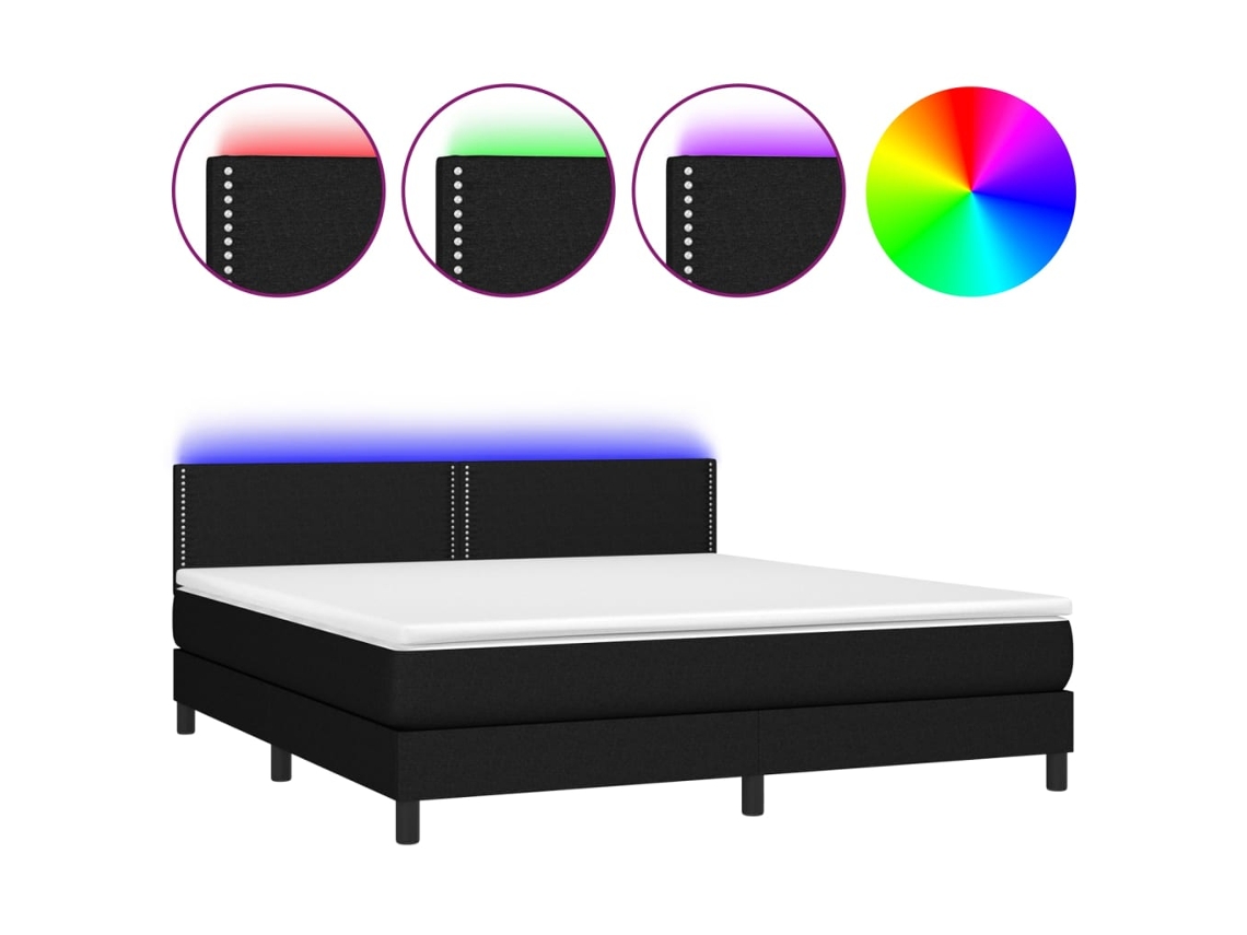Box Spring Bed, Box Spring Beds Vidaxl Preto Tecido (160 X 200 Cm)