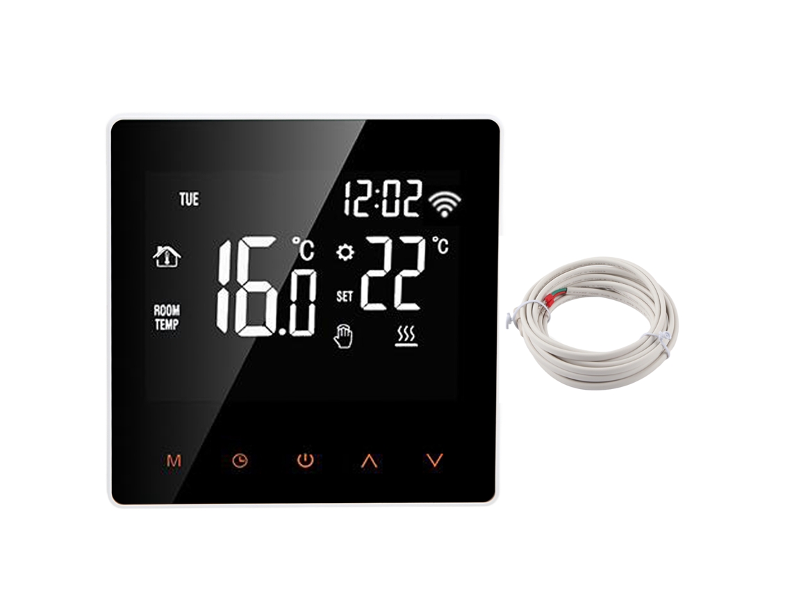 Yuru termostato inteligente Wi-Fi LCD ME81H para piso elétrico e caldeira, 16A, 230V