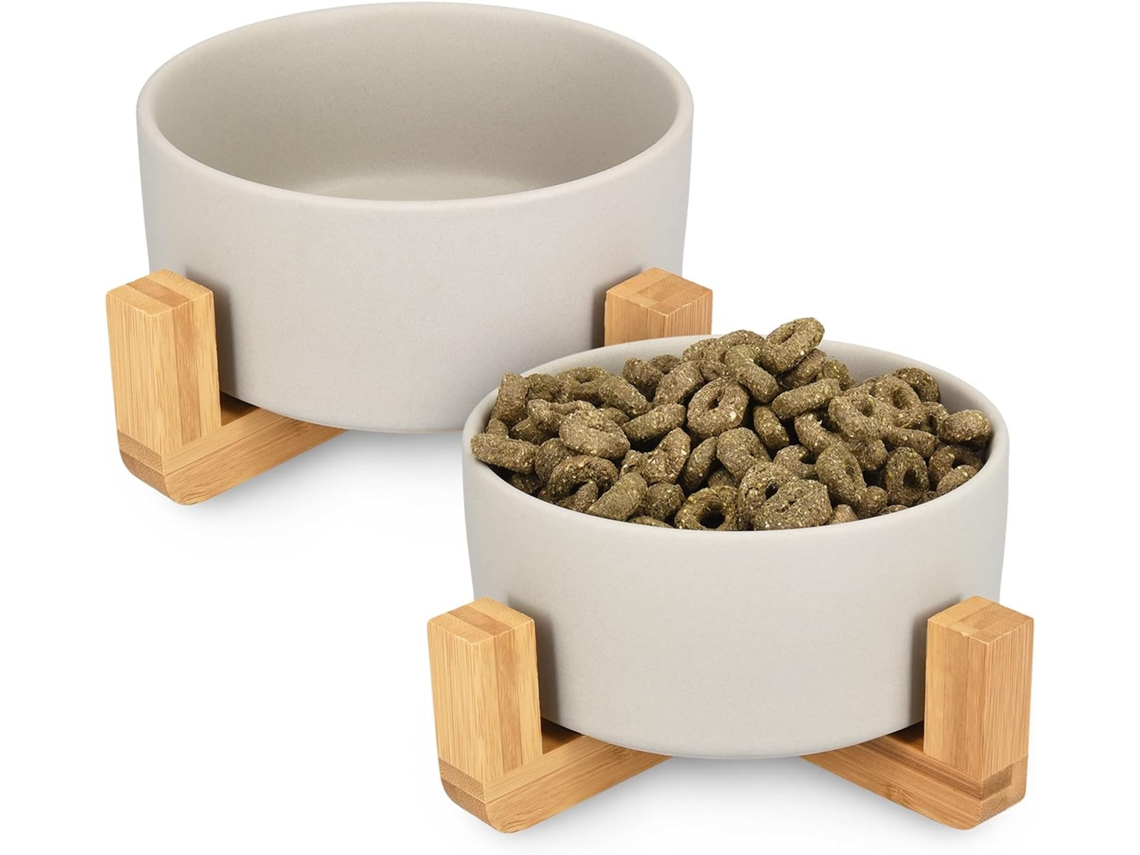 Tigelas Elevadas de Cerâmica para Gatos, Anti derramamento para Animais de Estimação AQUAFORGE
