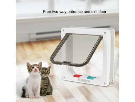 Porta de gato inteligente com aba para gato porta de gato pequena com fechadura para animal de estimação branco HB021 ZERODIS