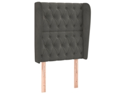 Cabeceira de Cama com Abas Veludo Cinzento Escuro MAISON EXCLUSIVE 83x23x118 cm