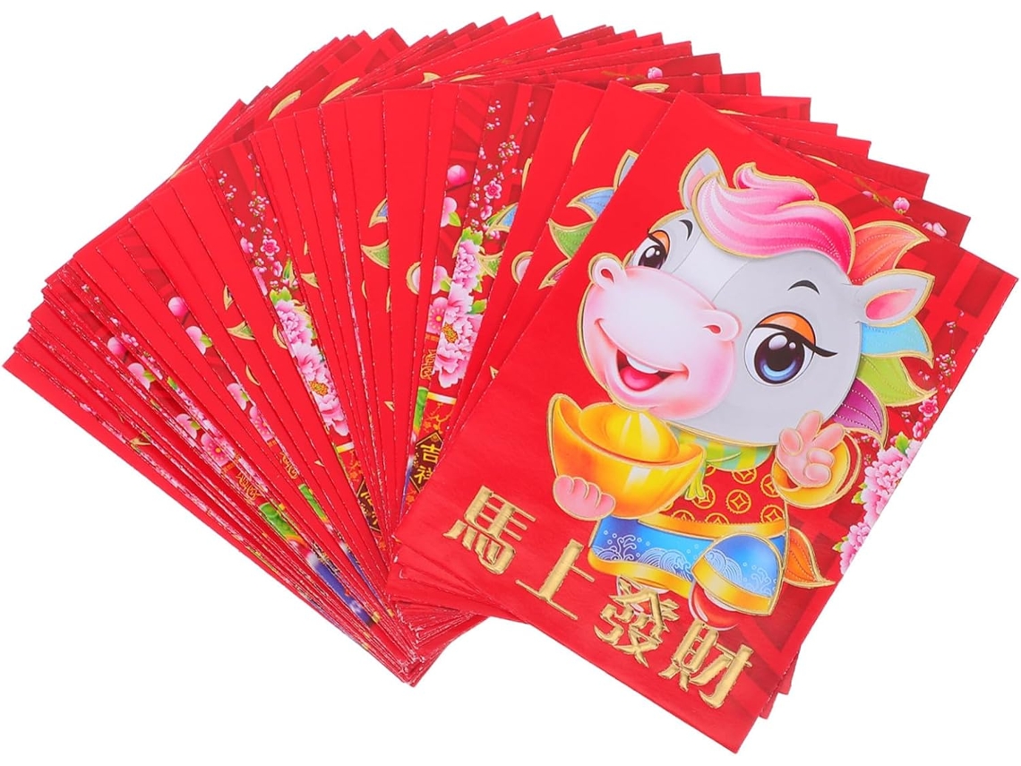 Lote De 180 Envelopes Vermelhos Para Dinheiro, Estilo Chinês, Para O Ano Novo Chinês.