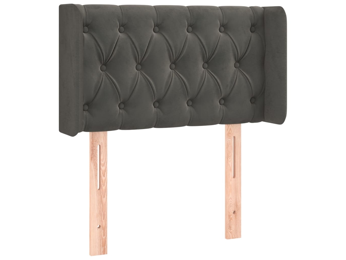 Headboard, Headboards Vidaxl Cinzeto Veludo (83 X 16 X 78/88 Cm)