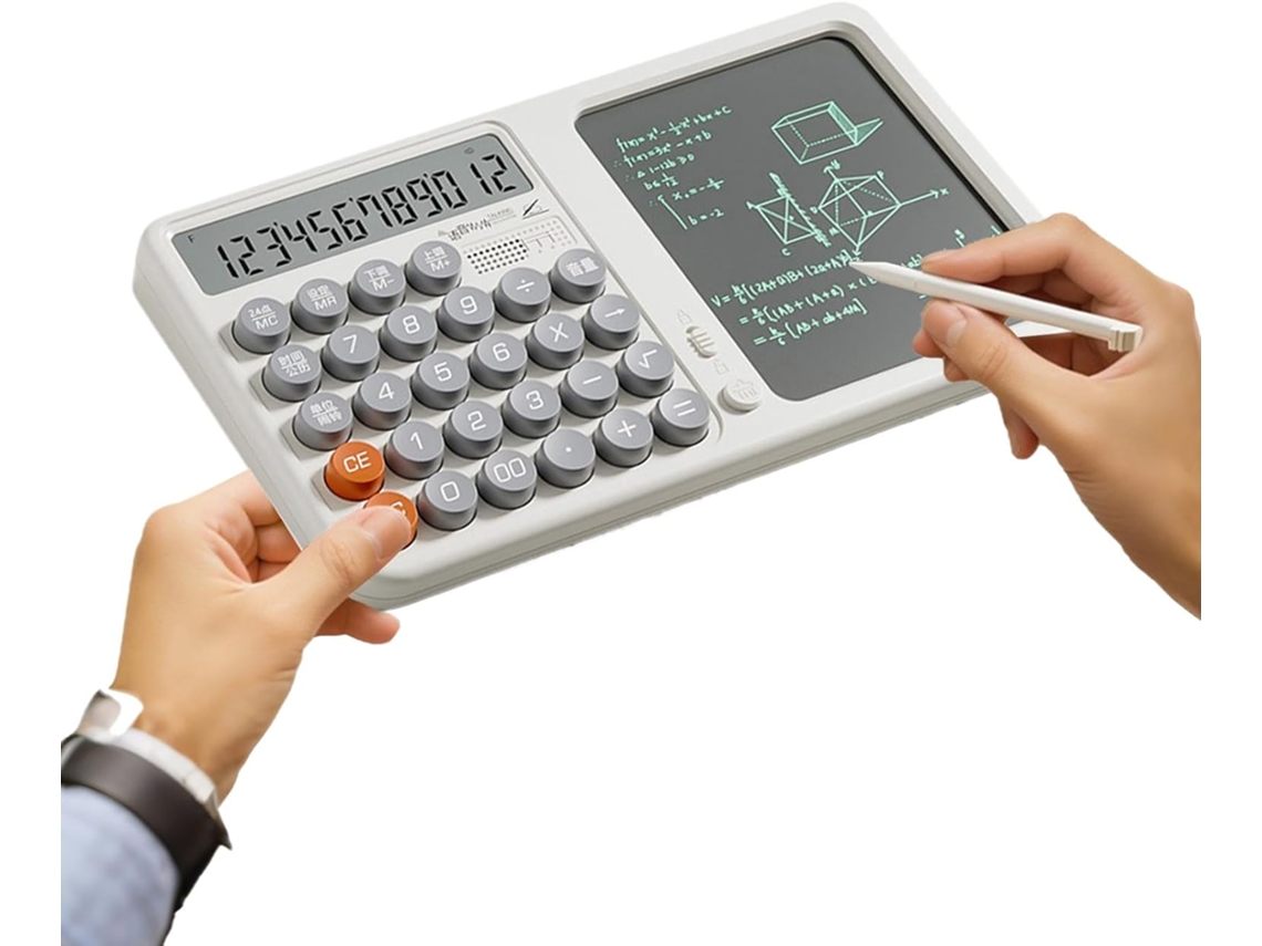 Calculadora Com Bloco De Notas, Prancheta E Tela Grande.