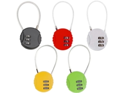 Conjunto de 5 Cadeados Segurança com Combinação, Mini Cadeado com Combinação BRILVIBERA
