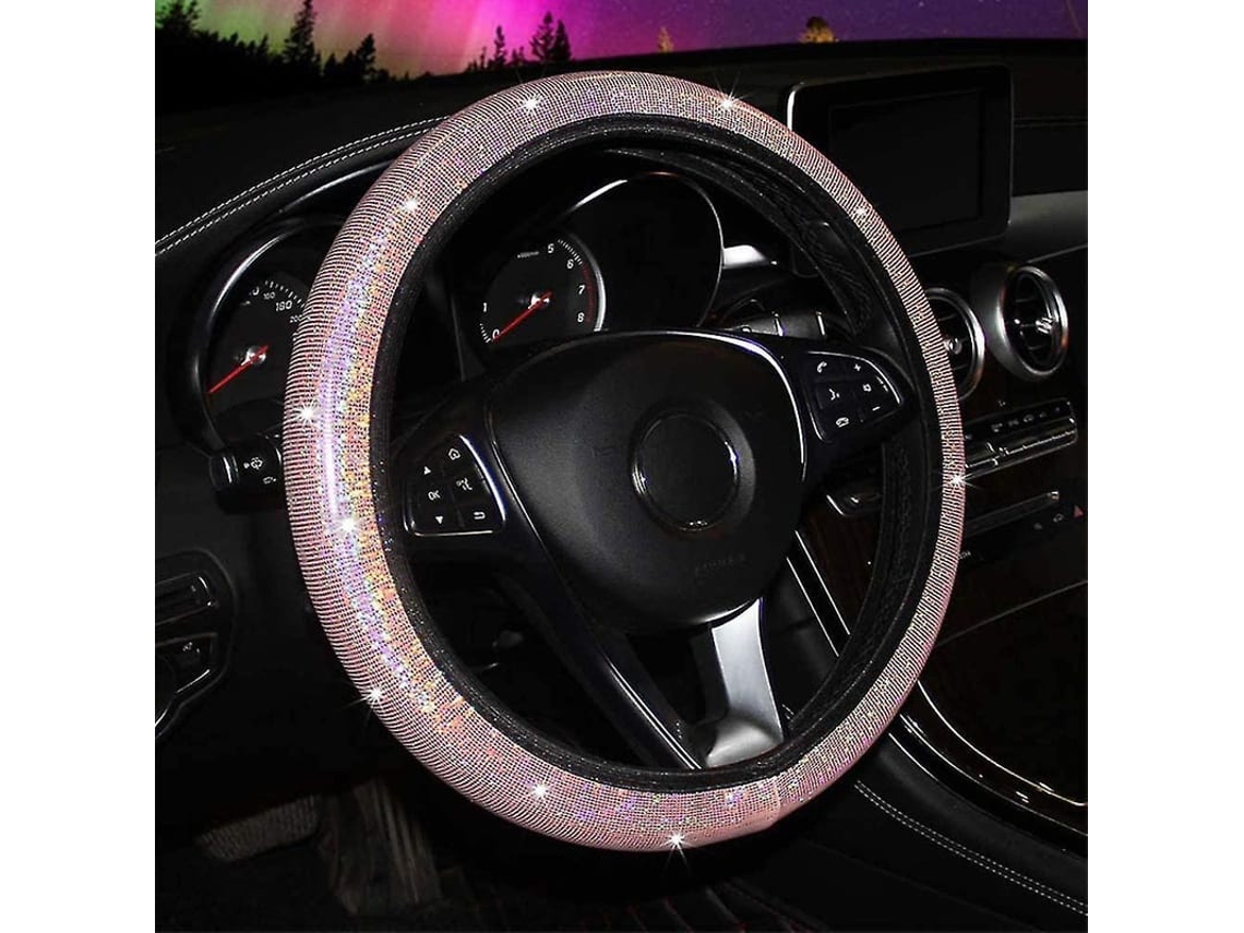 2026-capa De Volante Rosa Soft Colorida Com Brilho Para Mulheres, Universal 15 Polegadas, Compatível Com Suvs, Vans, Carros E Caminhões