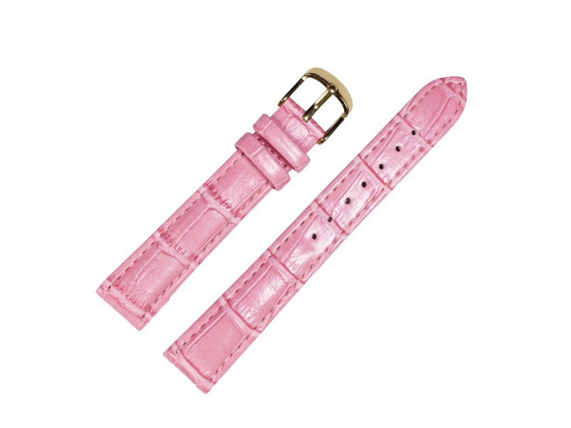 Correa De Reloj De Cuero Pu Lujo Con Hebilla De Acero Inoxidable Rosa Mujer 18mm