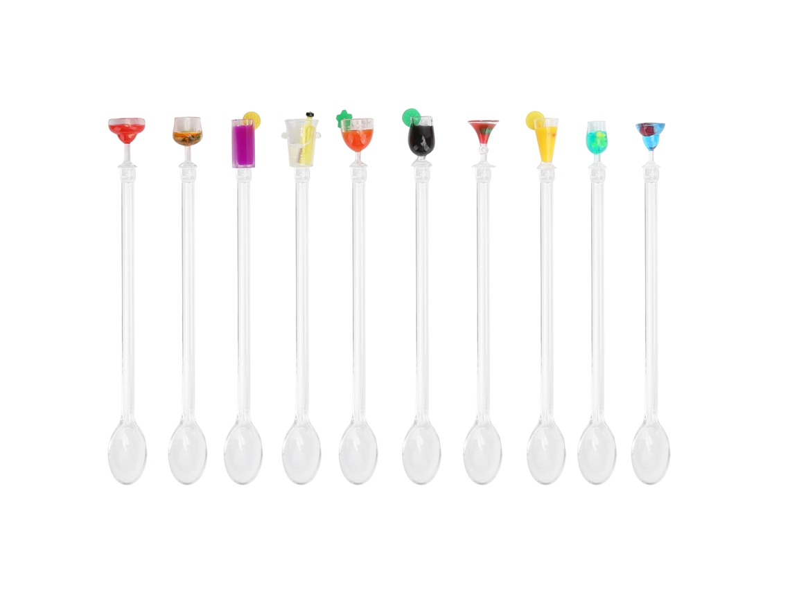 10pcs Colheres de Mistura para Cocktail Cute Acessório de Bar Cozinha Ferramenta de Bartender