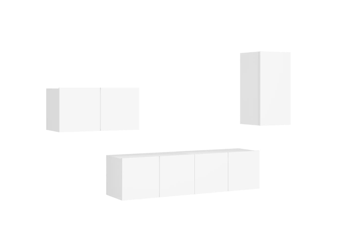 Conjunto de 4 móbiles de TV inspirados na Madeira Branco MAISON EXCLUSIVE