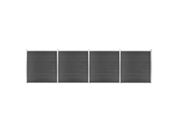 Vidaxl Conjunto De Painel De Vedação Wpc 699x186 Cm Preto