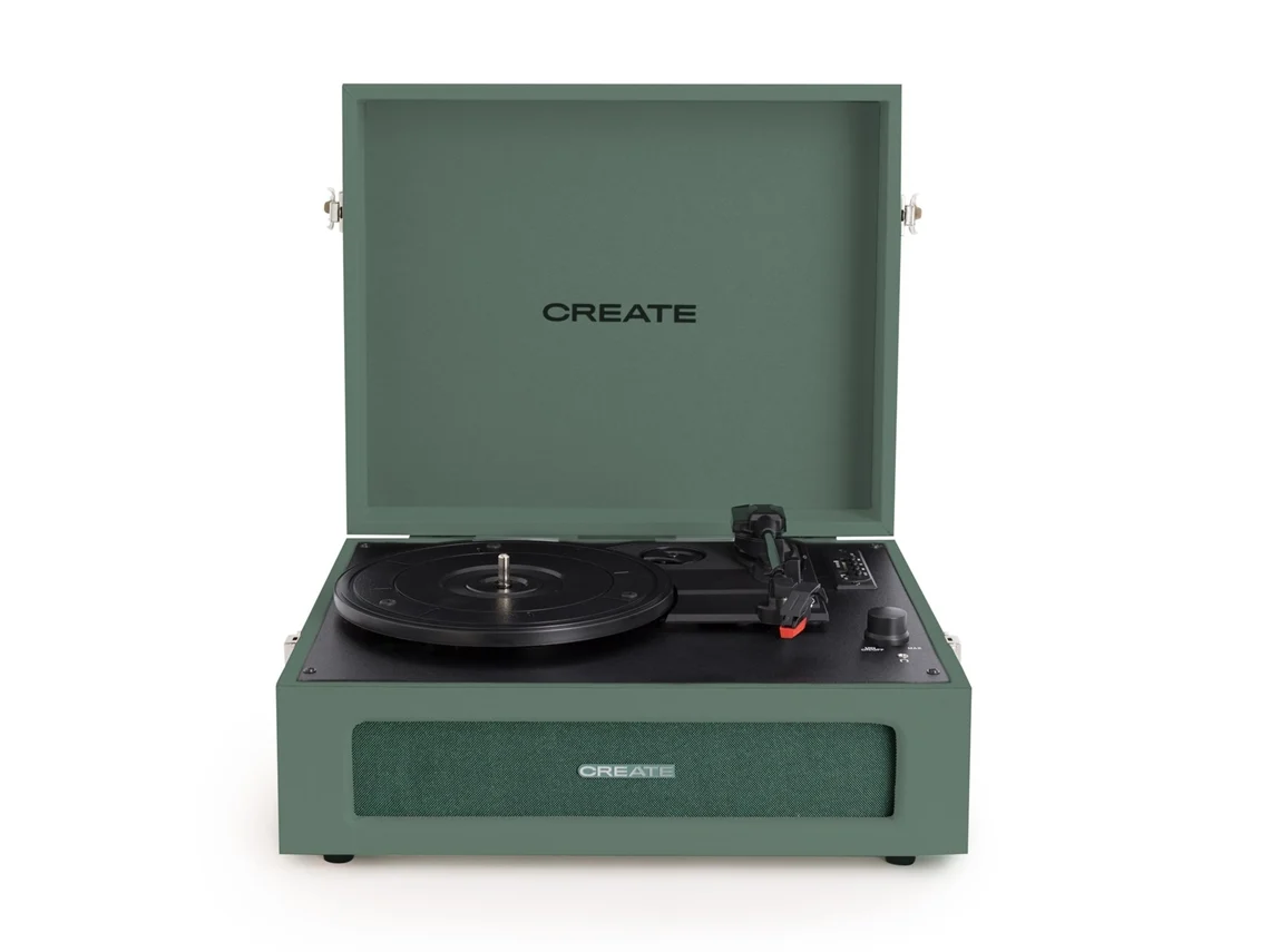 Create - Record Player Retro - Tocadiscos Retro Com Bluetooth, Usb, Sd, Microsd E Gravador / Reprodutor De Mp3