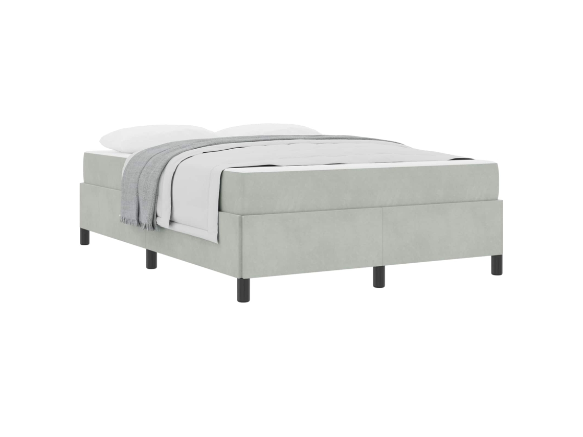 Estrutura da Cama Cinzento claro 160 X 200 Cm Tecido MAISON EXCLUSIVE
