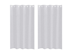 Conjunto 2 Cortina De Voile Vidaxl Cinzento-claro Poliéster (175 X 140 Cm)