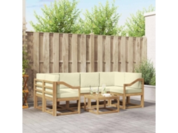 Vidaxl Conjunto De Sofás Para Exterior 7 Pcs Branco E Creme