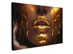 Impressão Em Tela Mulher - Ouro - Luxo - Retrato 140x90