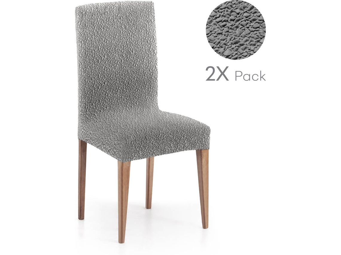 Pack de 2 Capas em Tecido Elástico para Cadeira MILICA Spongy Cinza (40x70 cm)