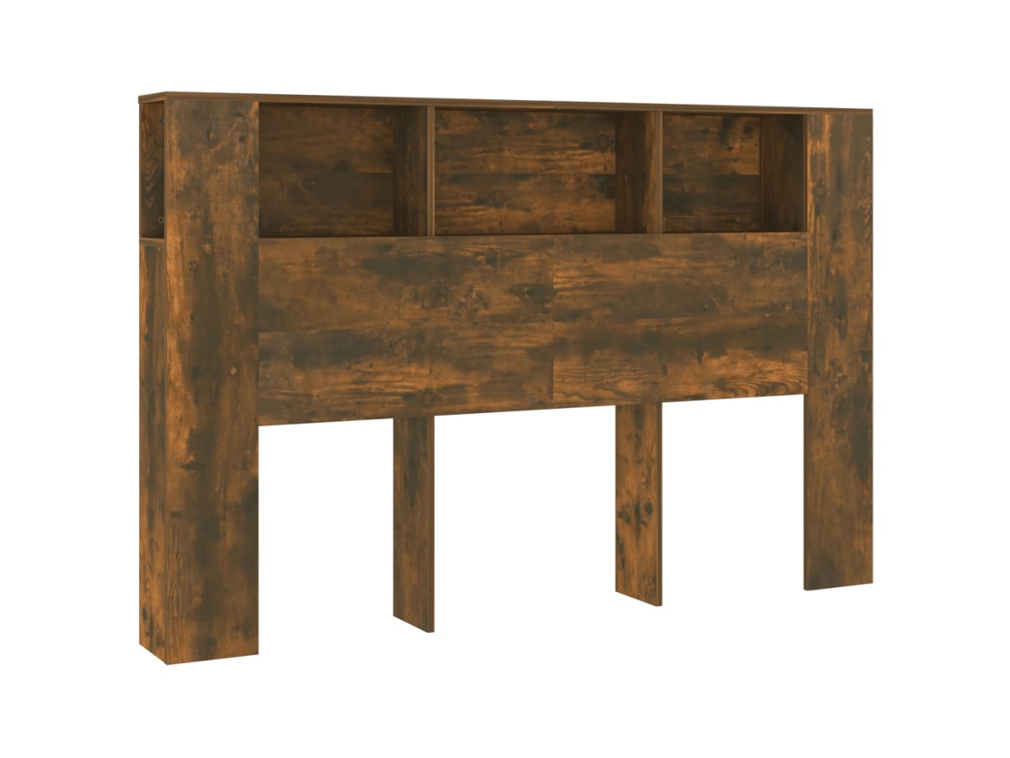 Cabeceira de cama exclusiva MAISON em carvalho cor fumê (160x18,5x104,5 cm)